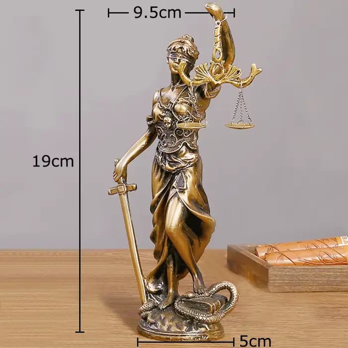 Statue de figurines de déesse de justice et d'équité judiciaire, décoration de bureau mythique, scul