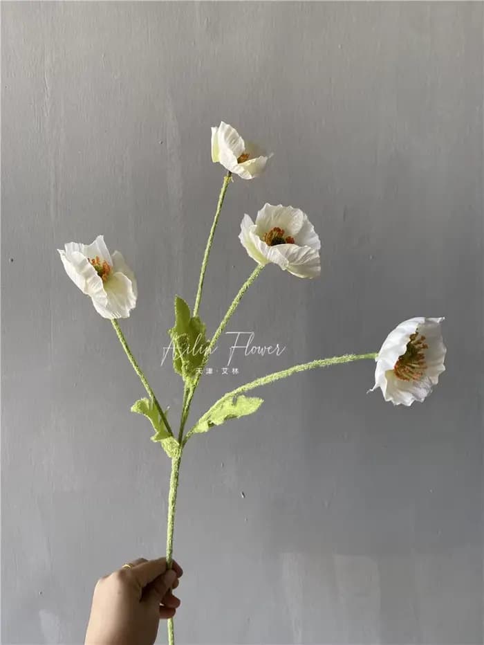 Fleurs Artificielles Blanches pour Mariage, Décoration Florale de Noël, Maison, Accessoires Photo