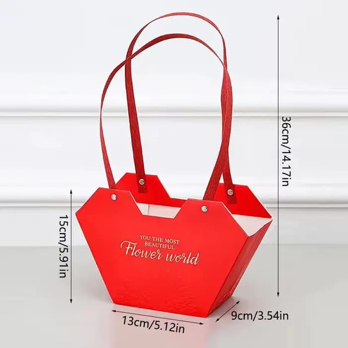 Panier de fleurs Portable, 1 pièce, boîte d'emballage de fleurs de roses, sac cadeau pour mariage, a