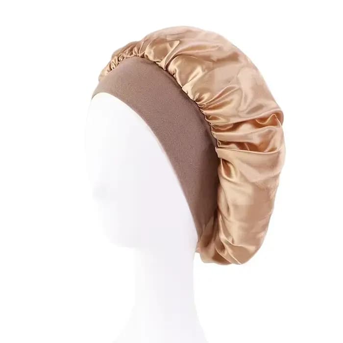 Bonnet de couchage en Satin pour cheveux, couvre-tête, bonnets de douche pour bain et Sauna, produit