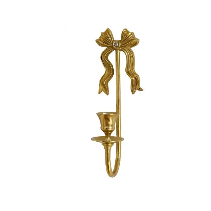 Bougeoir en laiton sculpté ci-après, décor de chambre, arc vintage français, décoration murale de ma