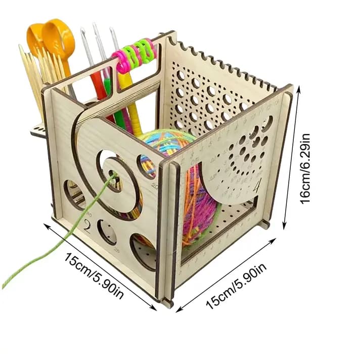 Bol de fil en bois tout-en-un, bricolage, organisateur de Crochet, support de rangement, distributeu