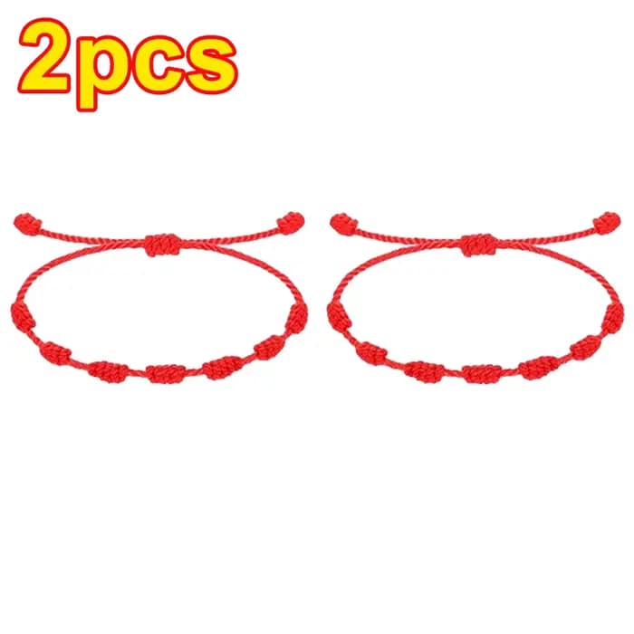 1/24 pièces 7 noeuds rouge chaîne Bracelets pour femme hommes chanceux amulette amitié à la main tre