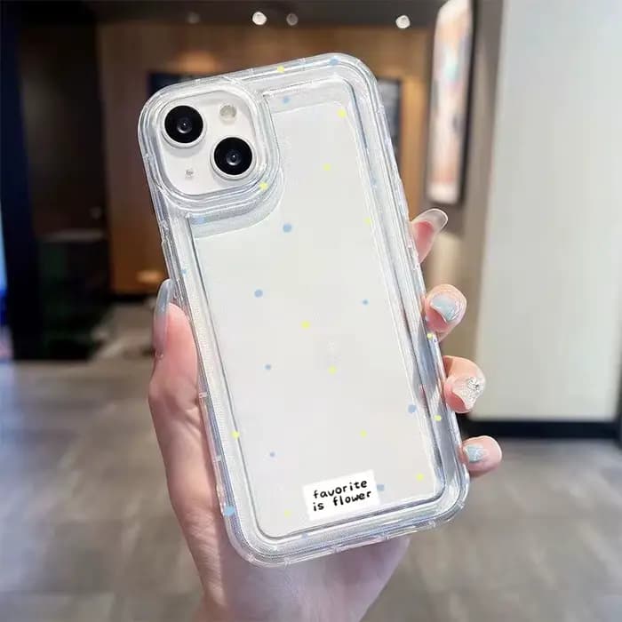 Coque souple avec petites étoiles et fleurs, étui Airbag Anti-chute pour iPhone 17 16 16e 14 13 12 M