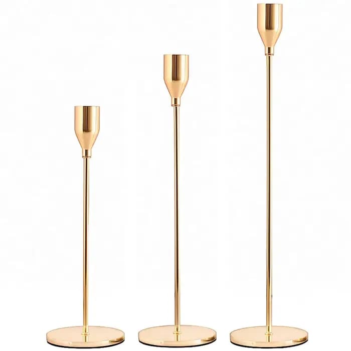 Bougeoirs en métal de style européen, 3 pièce/ensemble, décoration de Table de mariage Simple, chand