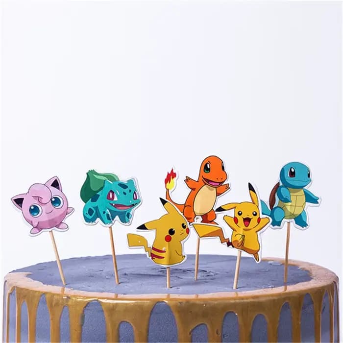 Décoration de gâteau en acrylique joyeux anniversaire Pokemon, décoration de fête, décor de gâteau P