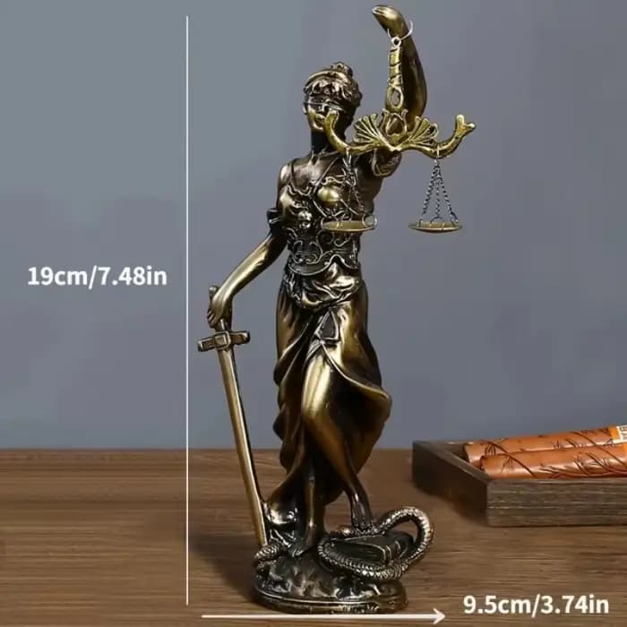Ornement de la déesse de la justice de style européen, design rétro, thème justice, ornement rétro p