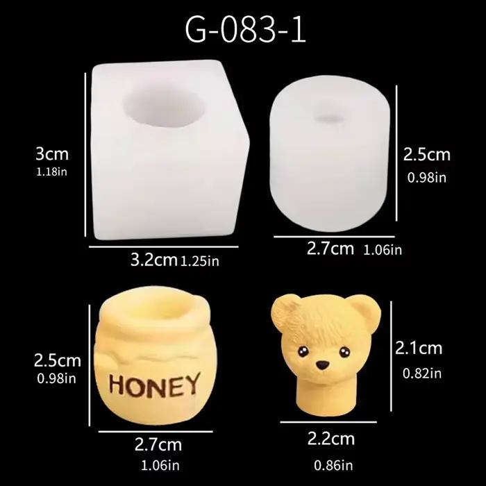 Moule de glaçon de bougie parfumée d'ours en peluche, moule en silicone de bougie de plâtre de pot d