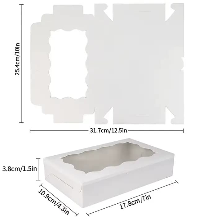 Boîte cadeau avec fenêtre transparente, 5/10 pièces, pour desserts, pâtisseries, bonbons et chocolat