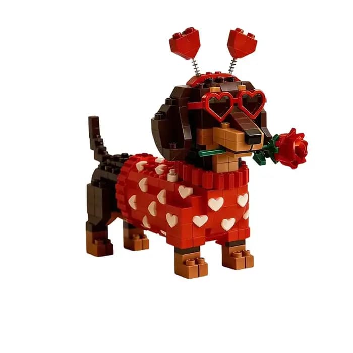 Ensemble de briques exclusif pour la Saint-Valentin - Adorable modèle de chien à construire avec un 