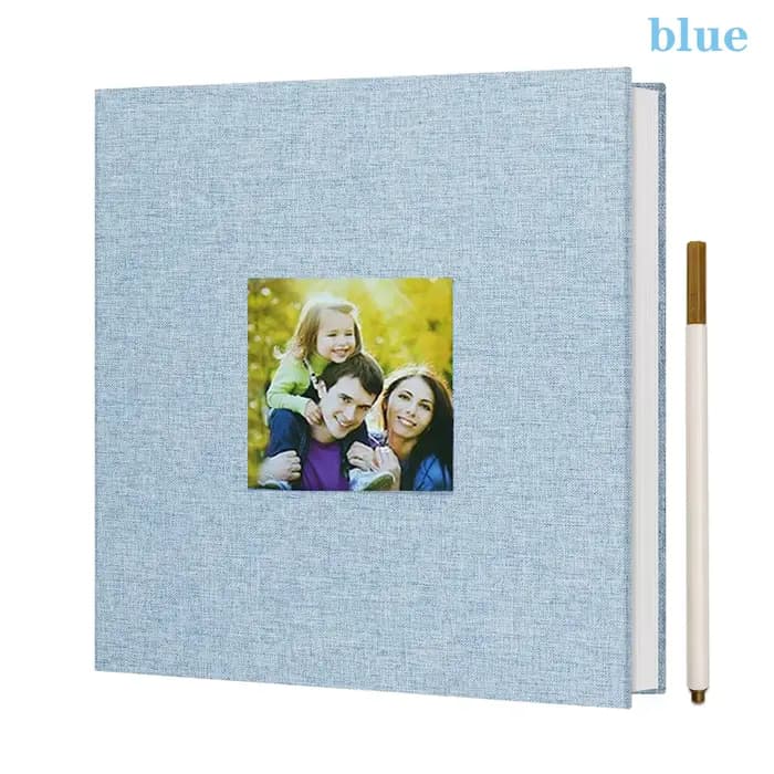 Petit album photo en lin DIY avec pages autocollantes, capable de contenir des images 4x6 et 2x3, éq