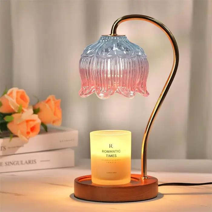 Lampe chauffe-bougie en forme de pétale, rétro, plateau à bougies, décoration de la maison, veilleus
