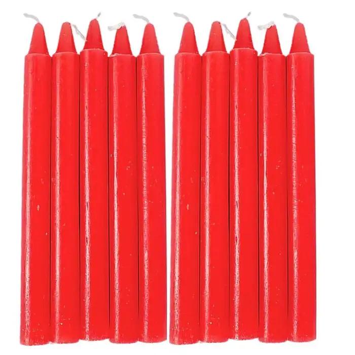 Bougies rouges et blanches, 10 pièces, éclairage d'anniversaire, décoration pour la saint-valentin, 