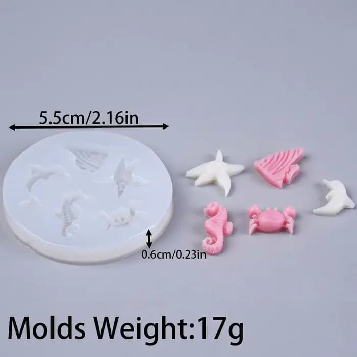 Moule en silicone thème marin pour bougies DIY, coquillages, conques, hippocampes, moules pour bougi