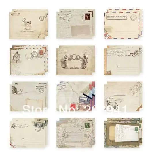 Mini enveloppe vintage de style européen Kawaii, fournitures scolaires et de bureau, 100x80mm, 12 pi
