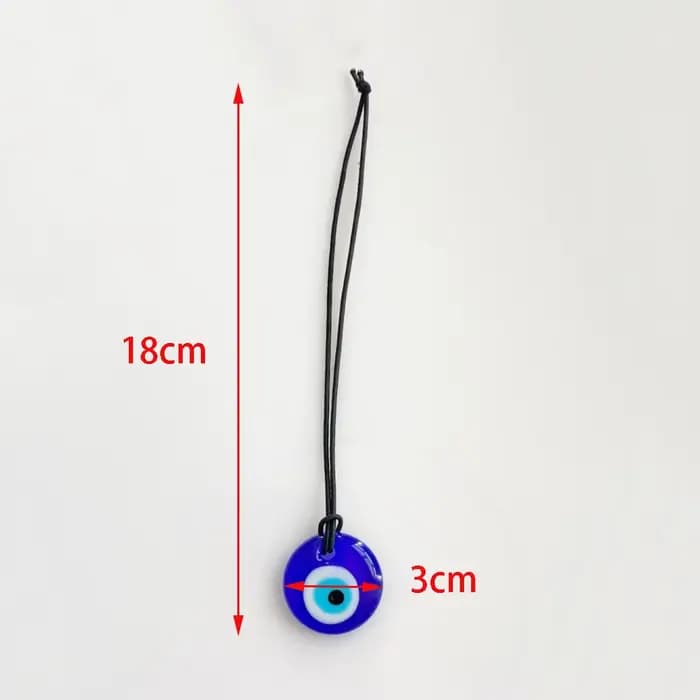 Pendentif porte-bonheur mauvais œil turc bleu, chaîne en corde tissée à la main, ornement de voiture