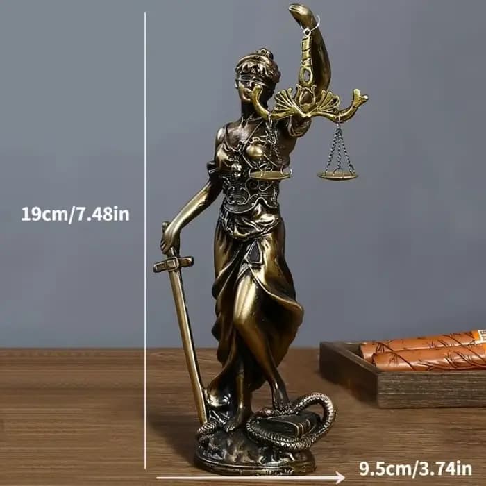 Statue de déesse grecque de la Justice Themis, 1 pièce, finition Bronze, échelle de Justice, Sculptu