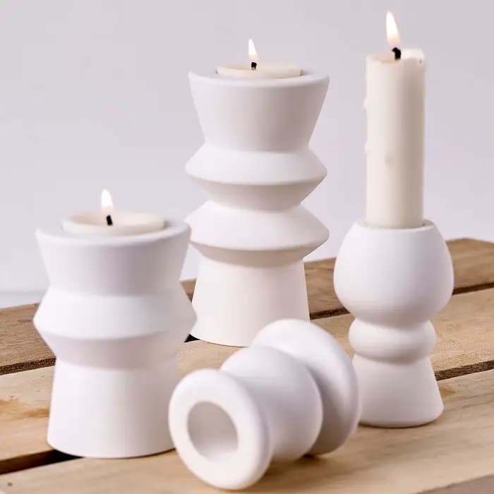 Bougeoir pilier romain de Style nordique, moule en Silicone, Base de bougie parfumée, chandelier en gypse, cadeaux artisanaux d'art minimaliste