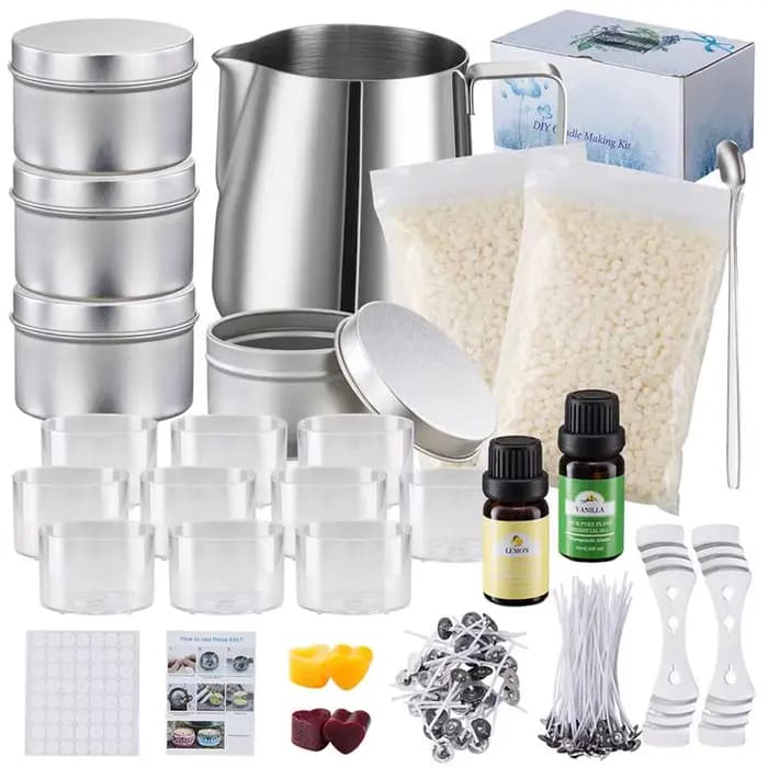 Kit de fournitures de bricolage de cire d'abeille, arts et artisanat, cadeaux faits à la main pour anniversaire, fête de mariage, exécutif de bougie, 1 ensemble