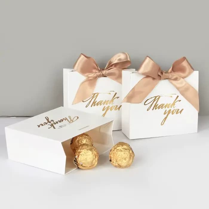 Boîte à Bonbons de Remerciement avec Ruban, Petit Sac d'Emballage Cadeau pour Noël, Mariage, ixPréChristophe, Anniversaire, Cadeau pour Invités, 5/10 Pièces