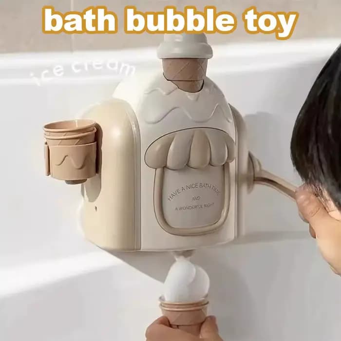 Machine à mousse à bulles pour enfants, jouets de bain de voiture avec aspiration puissante, machine à crème glacée pour tout-petits pour jouer sensoriel, fournitures délicates