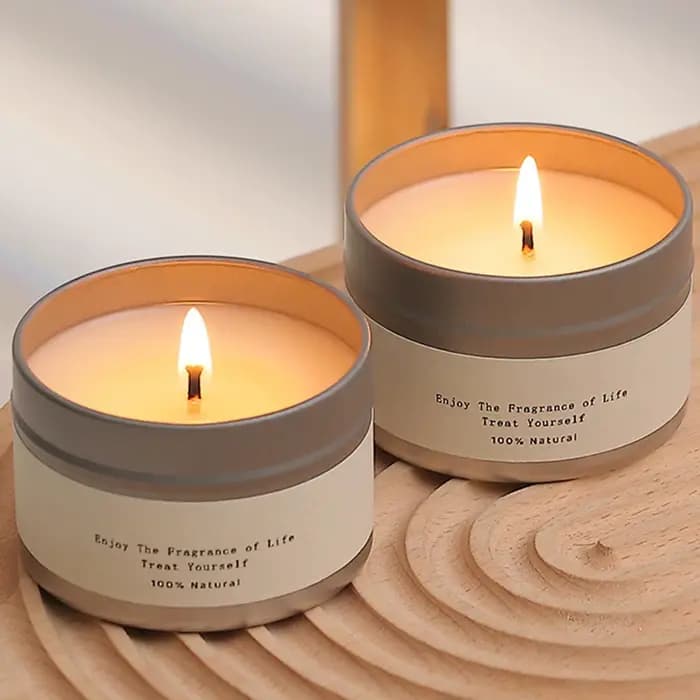 Bougies parfumées en boîte de conserve, bougies aromatiques en cire de soja avec mèche, pots à bougies avec couvercle, bougies d'aromathérapie, bougies pour mariage et anniversaire