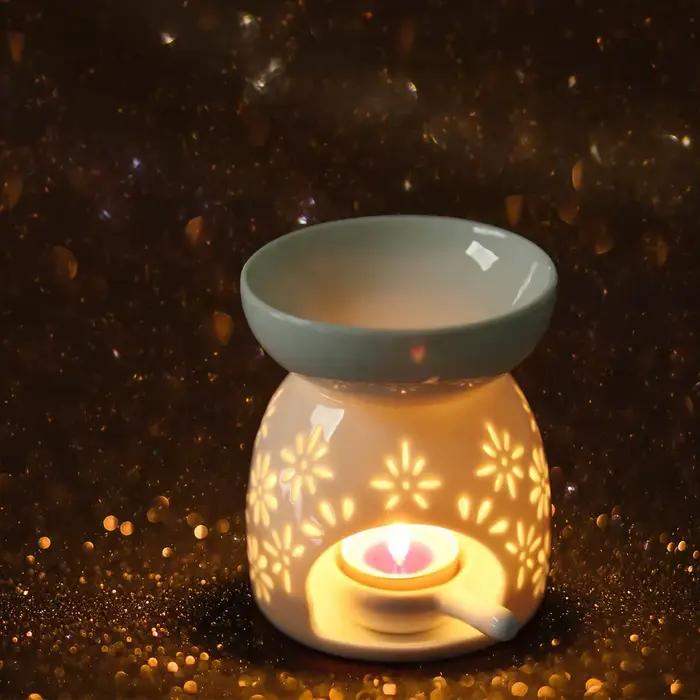 Bougeoir en céramique avec poignée, Eva à huile, diffuseur de parfum, décoration de la maison, tour d'encens