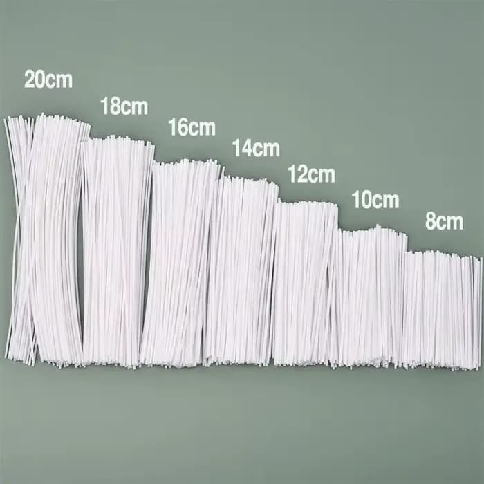 Mèches de bougie sans base, noyau en pur coton pour bricolage, cire, bougies faites à la main, outils exécutifs, avertissement sans fumée, 8 ~ 20cm, 50 pièces