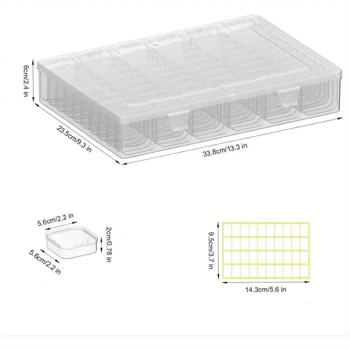 Boîte de rangement de perles, ensemble de boîtes de rangement de perles de 61 pièces, organisateurs de petites perles transparents de grande capacité et étuis de rangement en plastique avec étiquette