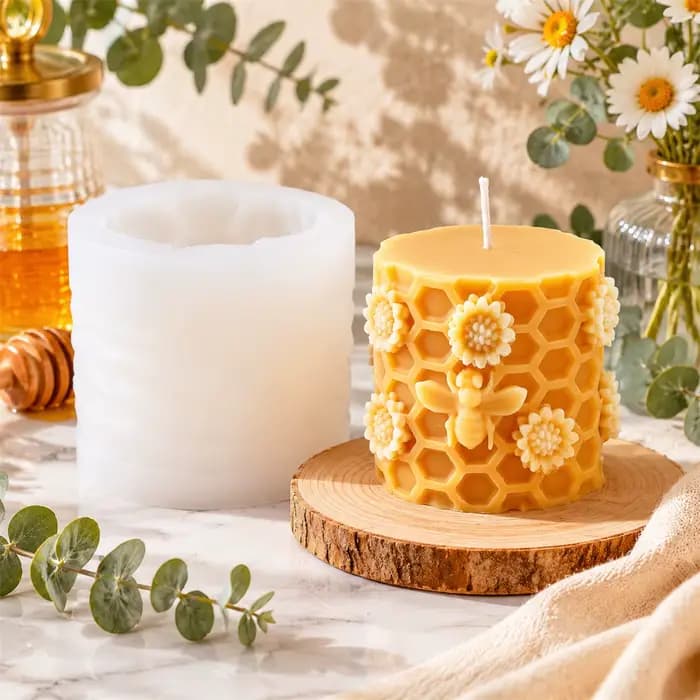 Moule en silicone nid d'abeille pour bougies DIY