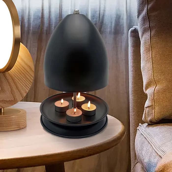 Chauffe-bougie en métal pour bougie chauffe-plat, chauffe-ambiance pour grand espace, four à bougie avec chauffage rapide, porte-bougie chauffe-plat et chauffage de bougie