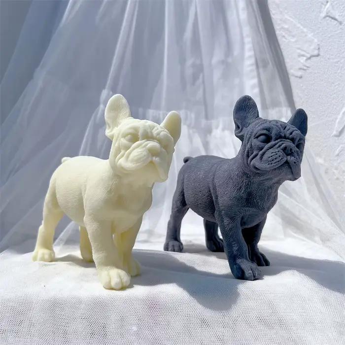 Moule à bougie en Silicone pour chiot, bouledogue français debout, amoureux des chiens de compagnie, décoration de jardin, Animal Frenchie, chiots, cire de soja