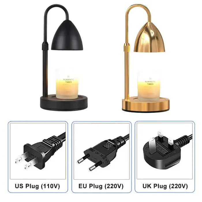 Lampe chauffe-cire électrique avec minuterie et variateur d'intensité, décoration de chambre à coucher, décoration de la maison, avec 2 ampoules, chauffe-cire à cire, hauteur réglable