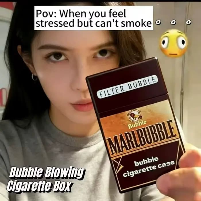 Boîte à cigarettes à bulles de jouet simulée, créative et amusante, pour la décompression des adultes, blague à bulles abstraite