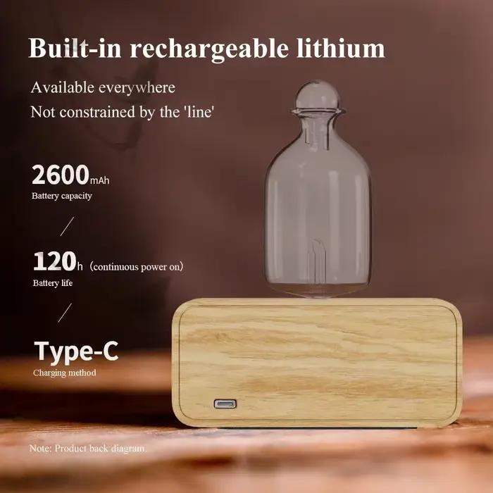 Diffuseur d'huiles essentielles rechargeable, diffuseur sans eau, nébulisation électrique, parfum pour la maison, le bureau, diffuseur d'arômes en bois et en verre