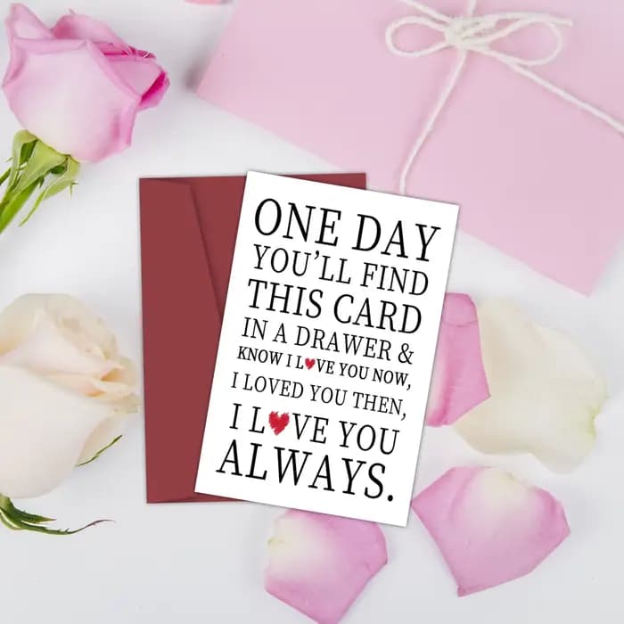 Carte de vœux avec Message d'amour en forme de cœur, avec enveloppe, pour Couple, mari, femme, amé, cadeau pour la saint-valentin, anniversaire, 1 pièce