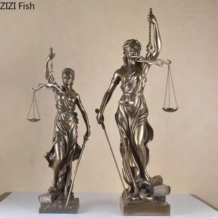 Statue de figurines de déesse de justice et d'équité judiciaire, décoration de bureau mythique, sculpture en résine Rick, décor esthétique de chambre