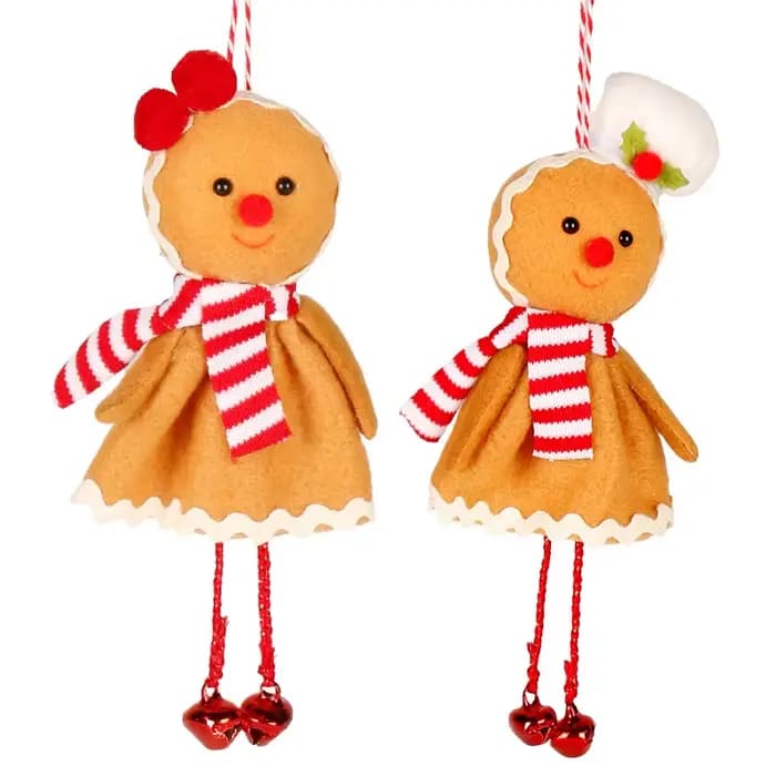 Ornement d'homme en pain d'épice pour arbre de noël, Figurine en pain d'épice, décorations suspendues pour arbre de noël