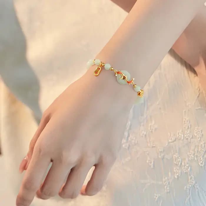 Hetian-Bracelet en perles de jade pour dames, cadeau de vacances pour petite amie, bijoux à la main de luxe, perle verte de haute qualité, perles à main, tranche, nouveau