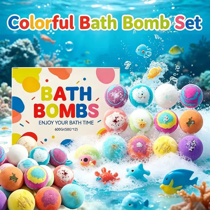 Ensemble de bombes de bain 1/4/6/12 pièces avec jouets surprise à l'intérieur