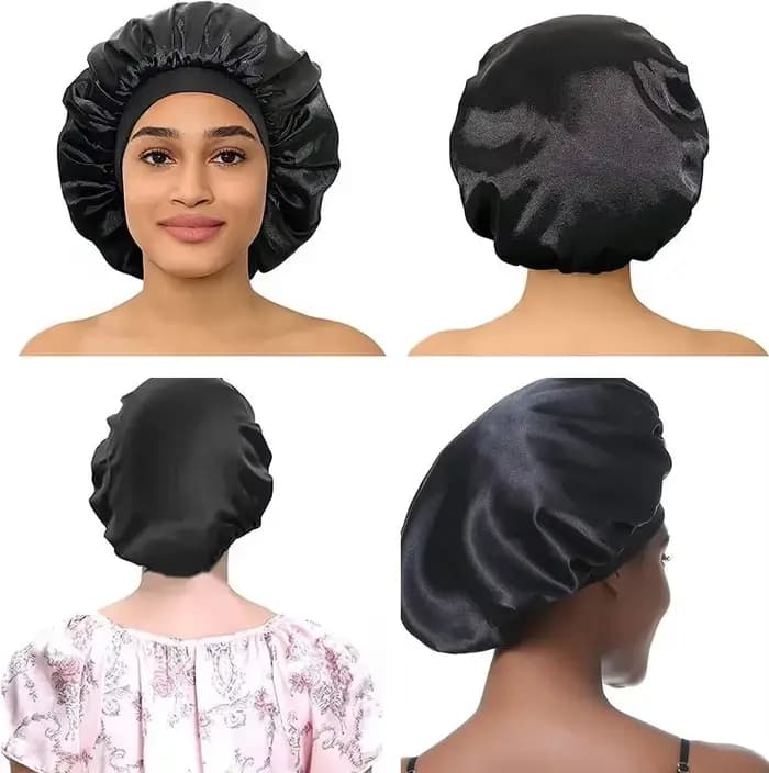 Bonnet de couchage en Satin pour cheveux, couvre-tête, bonnets de douche pour bain et Sauna, produits de salle de bain