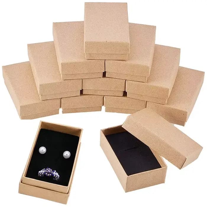 Boîte à bagues perlées de 72 pièces, boîte rectangulaire épaisse, adaptée aux fêtes de mariage et aux cadeaux d'anniversaire.