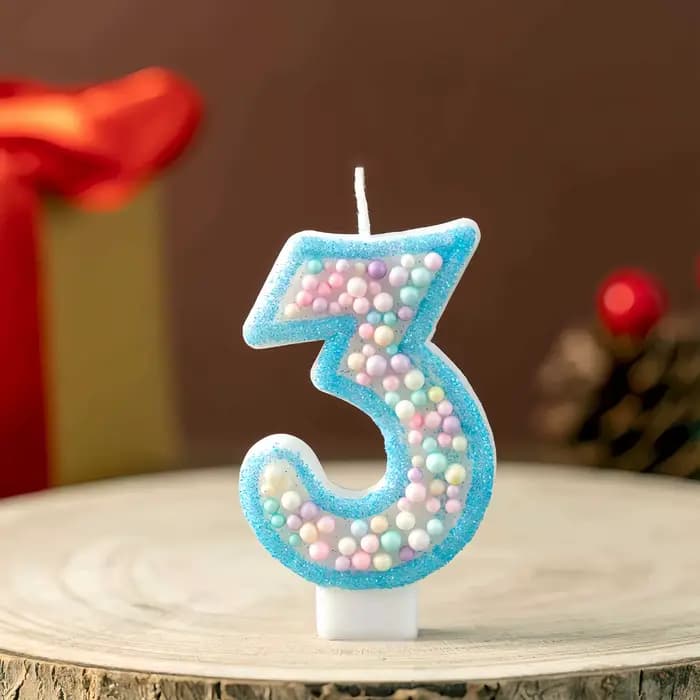 Bougie d'anniversaire numérique créative en forme de boule colorée - Ornement d'ambiance pour gâteau d'enfant pour l'anniversaire des enfants