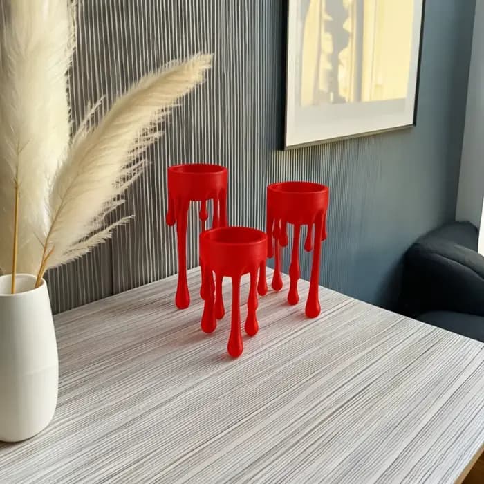 Ensemble de 3 porte-bougies créatifs effet cire fondante, design créatif, pour cheminée, table à manger, fête, décoration intérieure