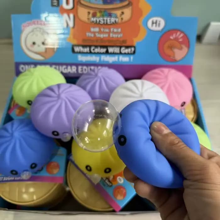 Nouveau : Jouet à presser esthétique Bubble Puking Bun, boîte mystère créative, ornement alimentaire réaliste, anti-stress sensoriel en gel solide