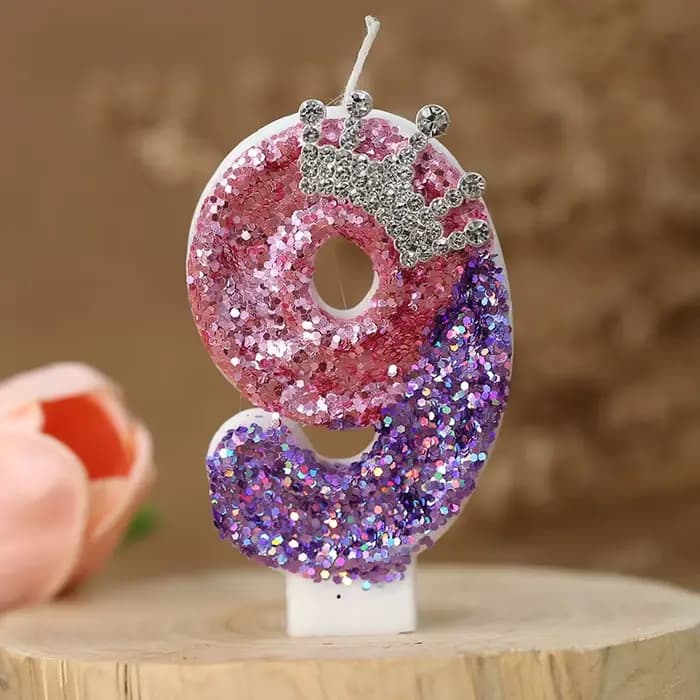 Bougie d'anniversaire mignonne, décorations de gâteau, bougie chiffre, grande bougie couronne de princesse pour la décoration de gâteau, thème princesse pour anniversaire d'enfants