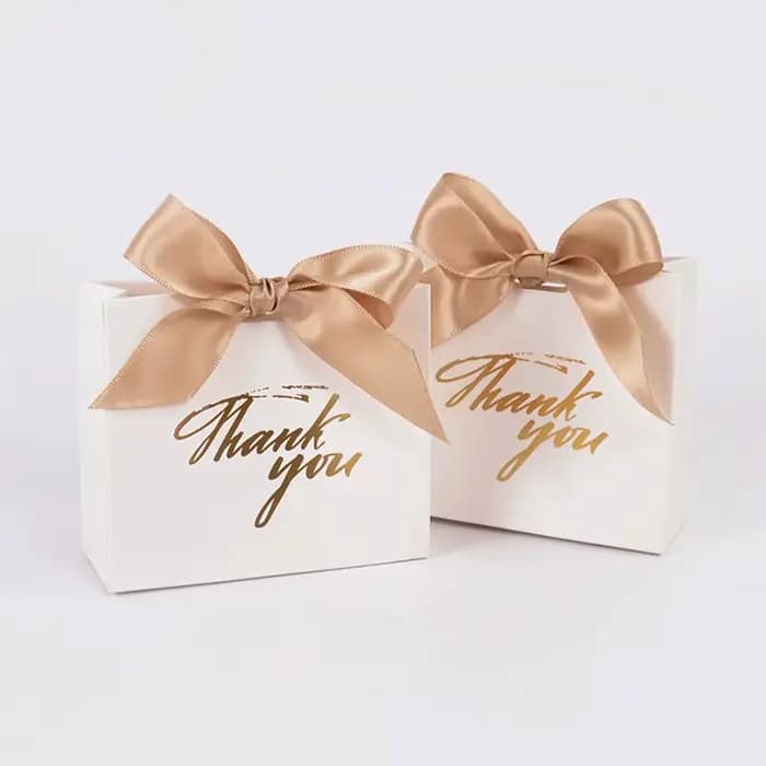 Boîte à Bonbons de Remerciement avec Ruban, Petit Sac d'Emballage Cadeau pour Noël, Mariage, ixPréChristophe, Anniversaire, Cadeau pour Invités, 5/10 Pièces