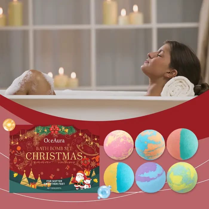 Bombes de bain pour enfants, avec boule de bain à bulles Surprise, Anti-Fatigue, relaxante, soins du corps, Spa, nouvel an, coffret cadeau de noël, 6/12/18 pièces