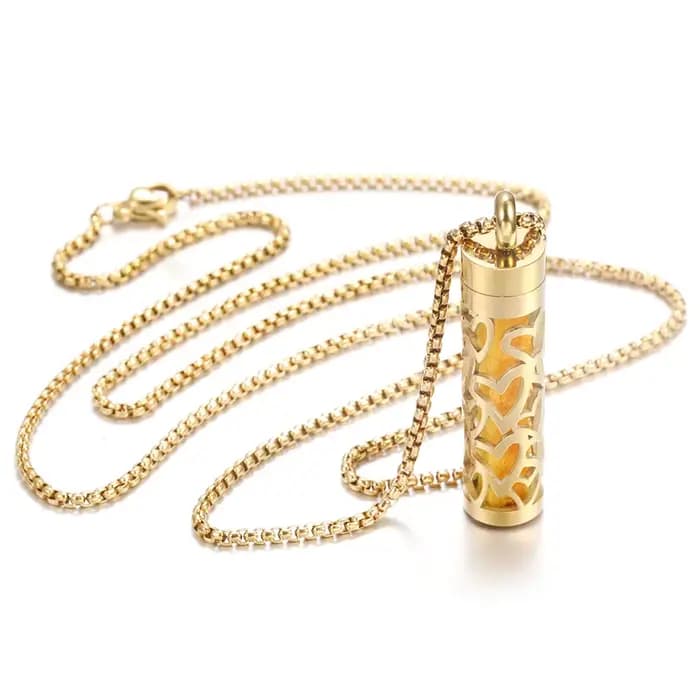 Collier d'aromathérapie doré pendentif diffuseur médaillon en acier inoxydable arôme huiles de parfum