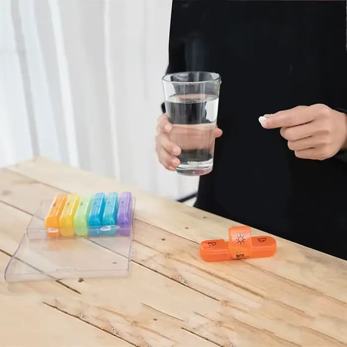 1 ensemble boîte à pilules 7 jours organisateur 21 grilles Portable voyage avec grands compartiments pour vitamines médecine huiles de poisson